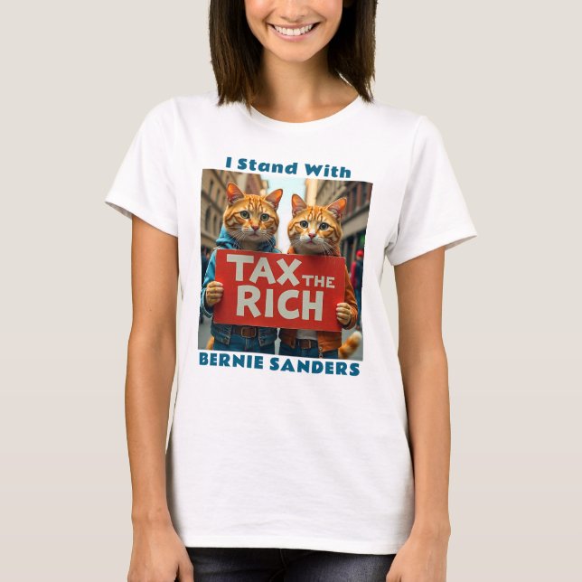 Camiseta Imposto sobre o rico político (Frente)