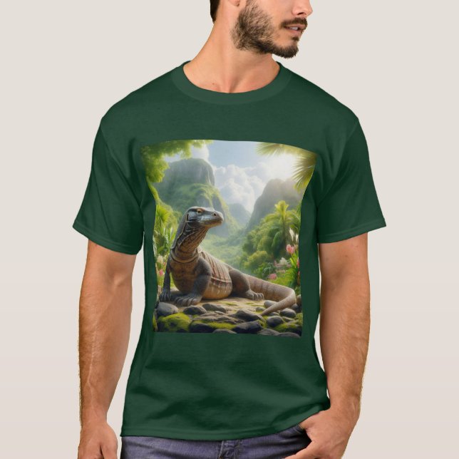 Camiseta Impresión artística del Dragón de Komodo (Frente)
