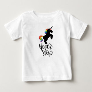 Camiseta impressa de cavalo Nunca parar