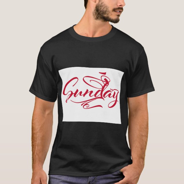 Camiseta impressa “Sunday” para Vibrações de Fim d (Frente)