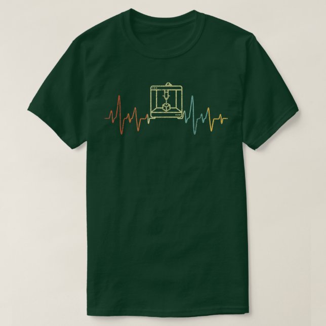 Camiseta Impressão 3D engraçada Impressão com batimento de  (Frente do Design)