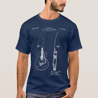 Camiseta Impressão Acústica de Violão Patente al Guitar Art