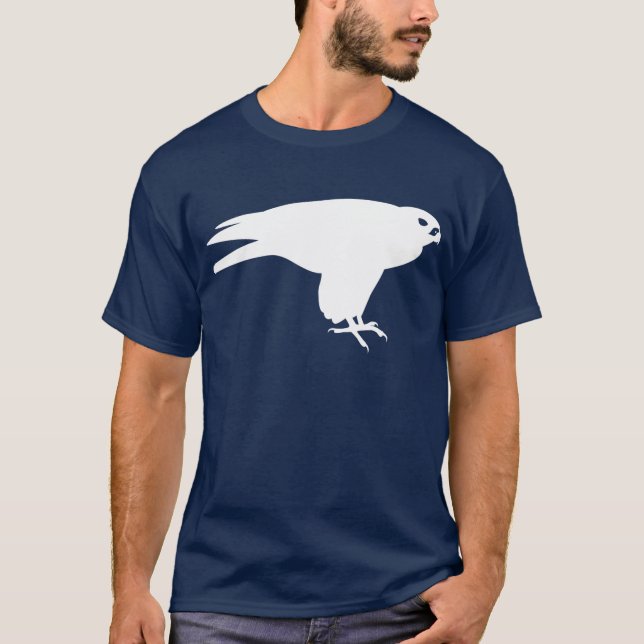 Camiseta Impressão animal branco do falcão de peregrino (Frente)