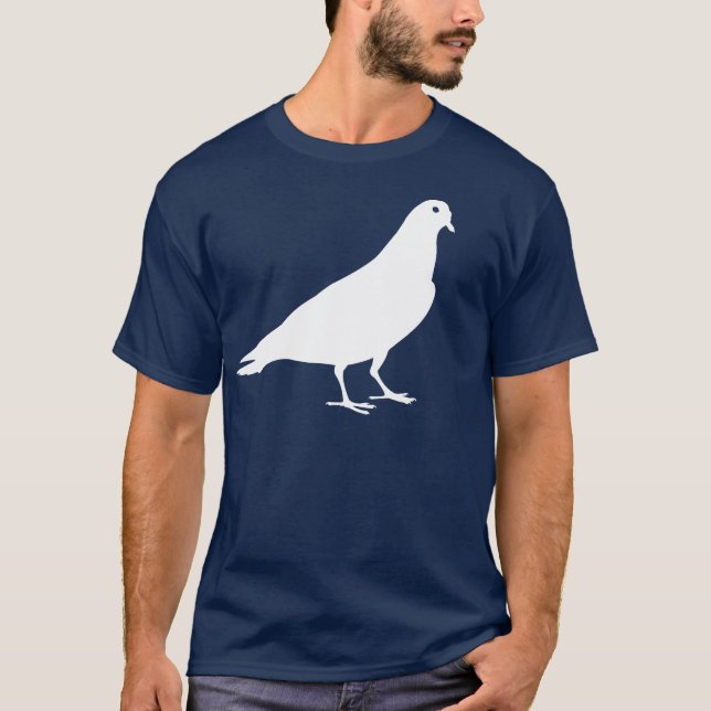 Camiseta Impressão animal do pombo branco (Frente)