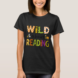 Camiseta Impressão animal lê um personagem de livro criança
