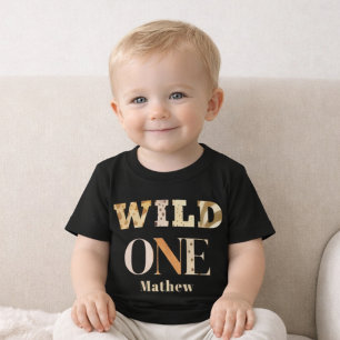 Camiseta Impressão Animal Moderna Um Primeiro Aniversário S