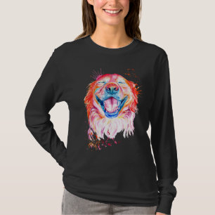 Camiseta Impressão aquática de Retriever de Ouro Feliz