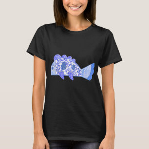 Camiseta Impressão artística de peixe azul