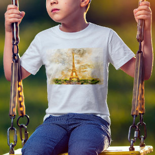Camiseta Impressão artística de pintura em aquarela do pôr
