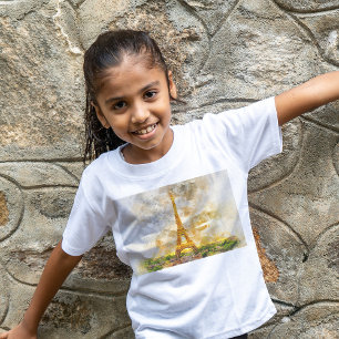 Camiseta Impressão artística de pintura em aquarela do pôr