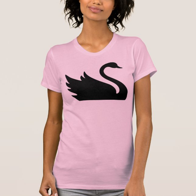 Camiseta Impressão bonito do pássaro da cisne preta (Frente)