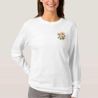 Camiseta Impressão botânica vintage com uma flor silvestre