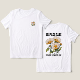 Camiseta Impressão botânica vintage com uma flor silvestre