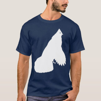 Camiseta Impressão branco do pássaro do galo silvestre de