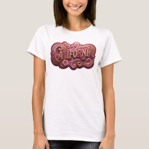Camiseta Impressão CALIFÓRNIA em Ouro Nítido