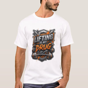Camiseta Impressão Cinza Engraçada LEVANTAR PESO É MINHA DR