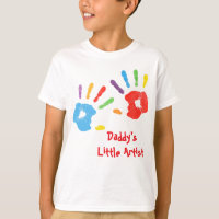 Impressão Colorida da Mão do Papai Pequeno Artista