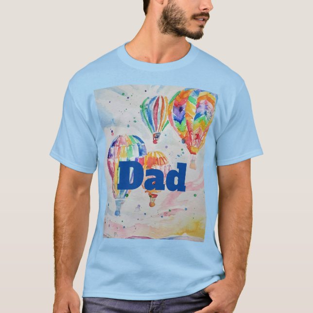 Camiseta Impressão Colorida de Balões de Ar Quente (Frente)