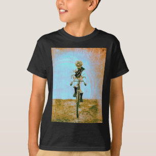 Camiseta Impressão Colorida Vintage de 1896 de Ciclista Fem