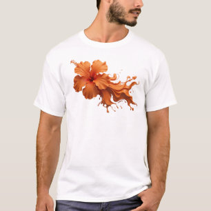 Camiseta Impressão Criativa de FLOR ABSTRATA Clássica