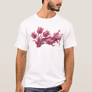 Camiseta Impressão Criativa de FLOR ABSTRATA Divertida
