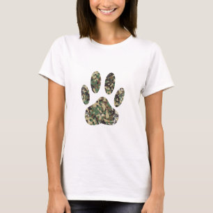 Camiseta Impressão da Camo Dog Paw