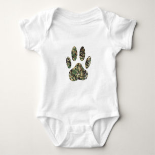 Camiseta Impressão da Camo Dog Paw