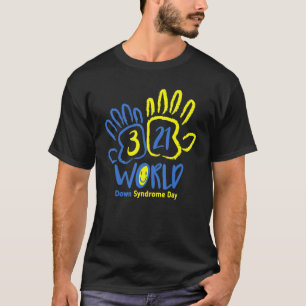 Camiseta Impressão da Mão Dia Mundial da Síndrome de Down M