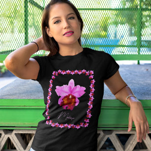 Camiseta Impressão da Orquídea Cattleya Personalizada