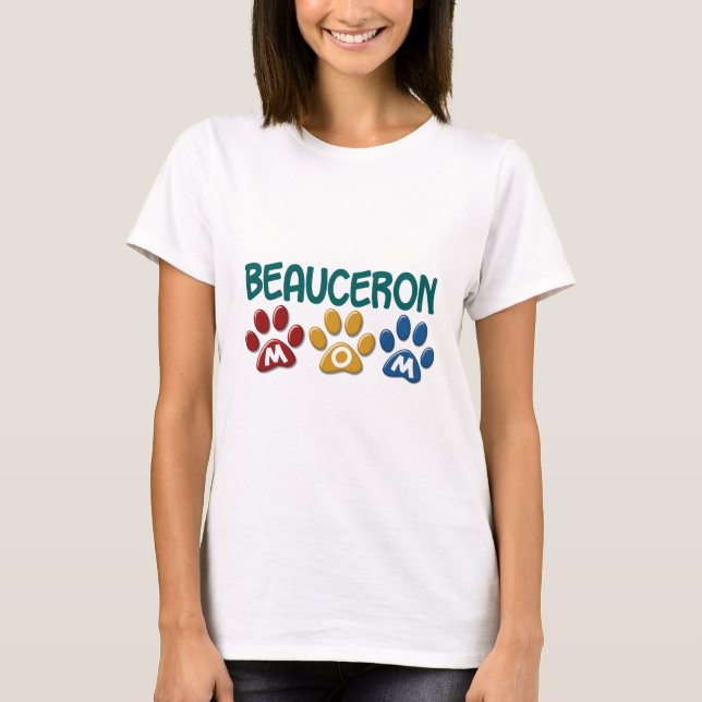Camiseta Impressão da pata da MAMÃ de BEAUCERON (Frente)