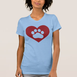 Camiseta Impressão da pata do coração