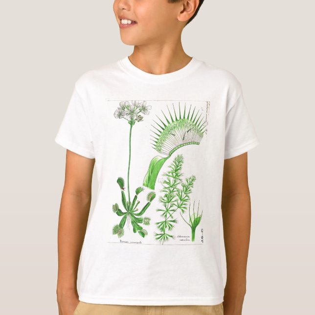 Camiseta Impressão da planta carnívora do vintage (Frente)