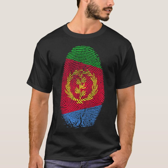 Camiseta Impressão da Sinalizador Eritreia Está no meu DNA. (Frente)