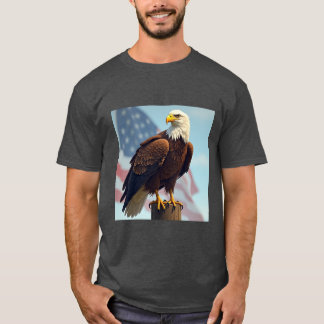 Camiseta Impressão de Águia Majestosa
