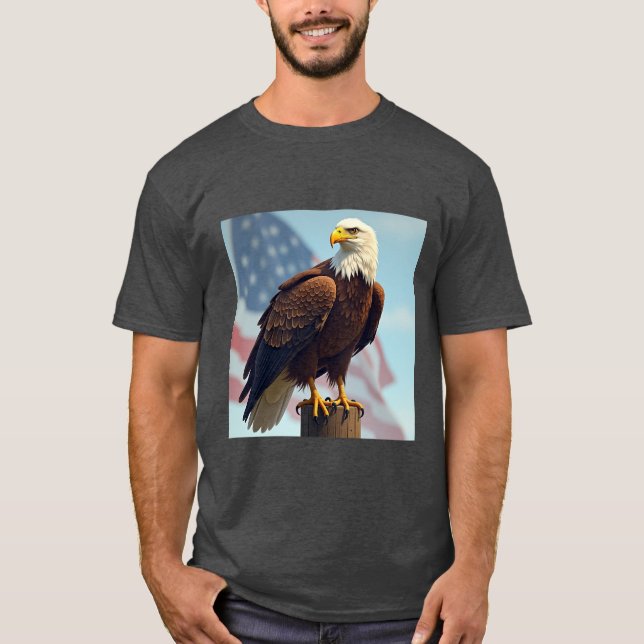 Camiseta Impressão de Águia Majestosa (Frente)