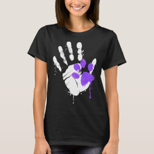 Camiseta Impressão De Alta Mão De 5 Mãos Com Pata Roxa Impr