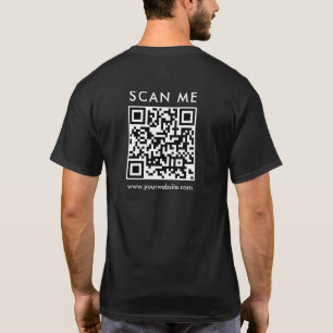 Camiseta Impressão de Análise de Código QR de Empresa para