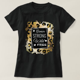 Camiseta Impressão de animais Dourados e pretos Inspirativo
