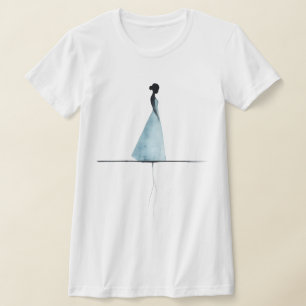 Camiseta Impressão de Aquarela Minimalista, Arte Silhueta M
