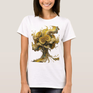 Camiseta Impressão de arte abstrata em ouro Statement