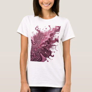 Camiseta Impressão de arte abstrata em prata Statement