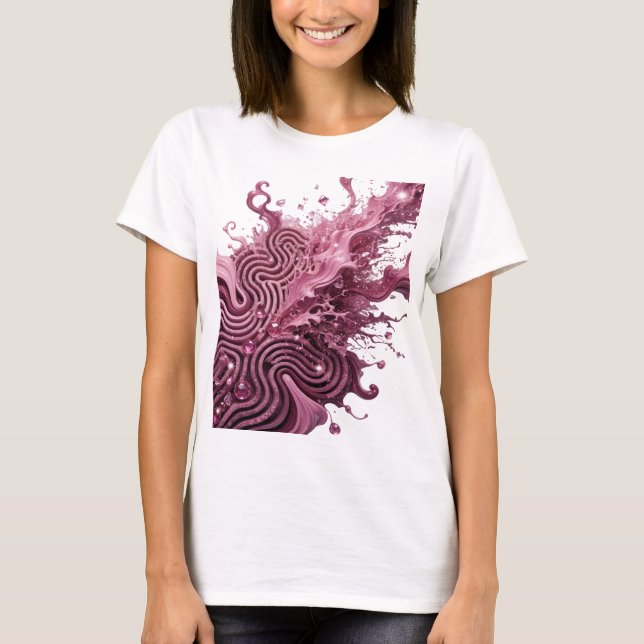 Camiseta Impressão de arte abstrata em prata Statement (Frente)