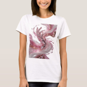 Camiseta Impressão de arte abstrata em prata Statement v3