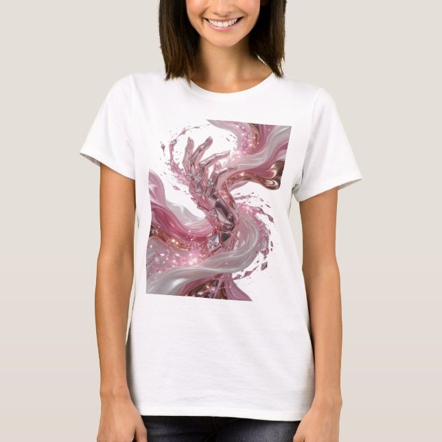 Camiseta Impressão de arte abstrata em prata Statement v3 (Frente)