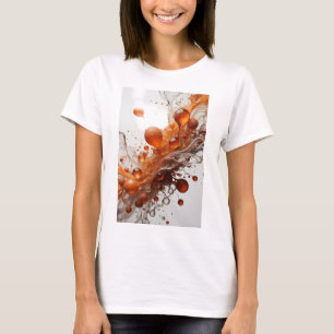 Camiseta Impressão de arte abstrata laranja clássica
