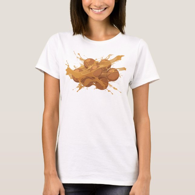 Camiseta Impressão de Arte Abstrata Laranja Retro (Frente)