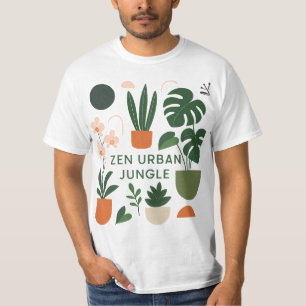 Camiseta Impressão de Arte Botânica Moderna: Zen Urban Jung