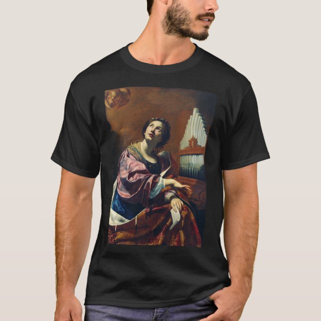 Camiseta Impressão de Arte "Concerto Celestial" Saint Cecil (Frente)
