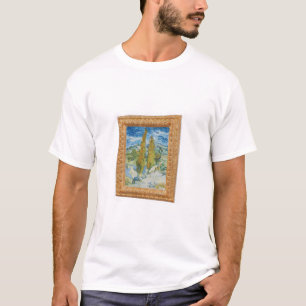 Camiseta Impressão de Arte da Paisagem de Árvores Douradas.