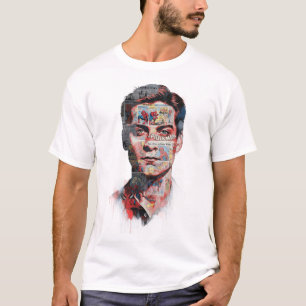 Camiseta Impressão de Arte de Colagem do Herói Aranha Abstr